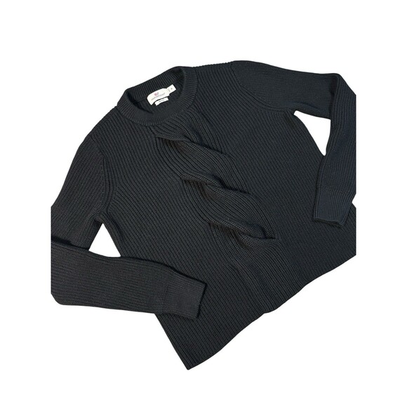 Vineyard Vines Women’s Black Cable Knit Mariano Wool Twist Front Sweater Size M - Picture 2 of 3